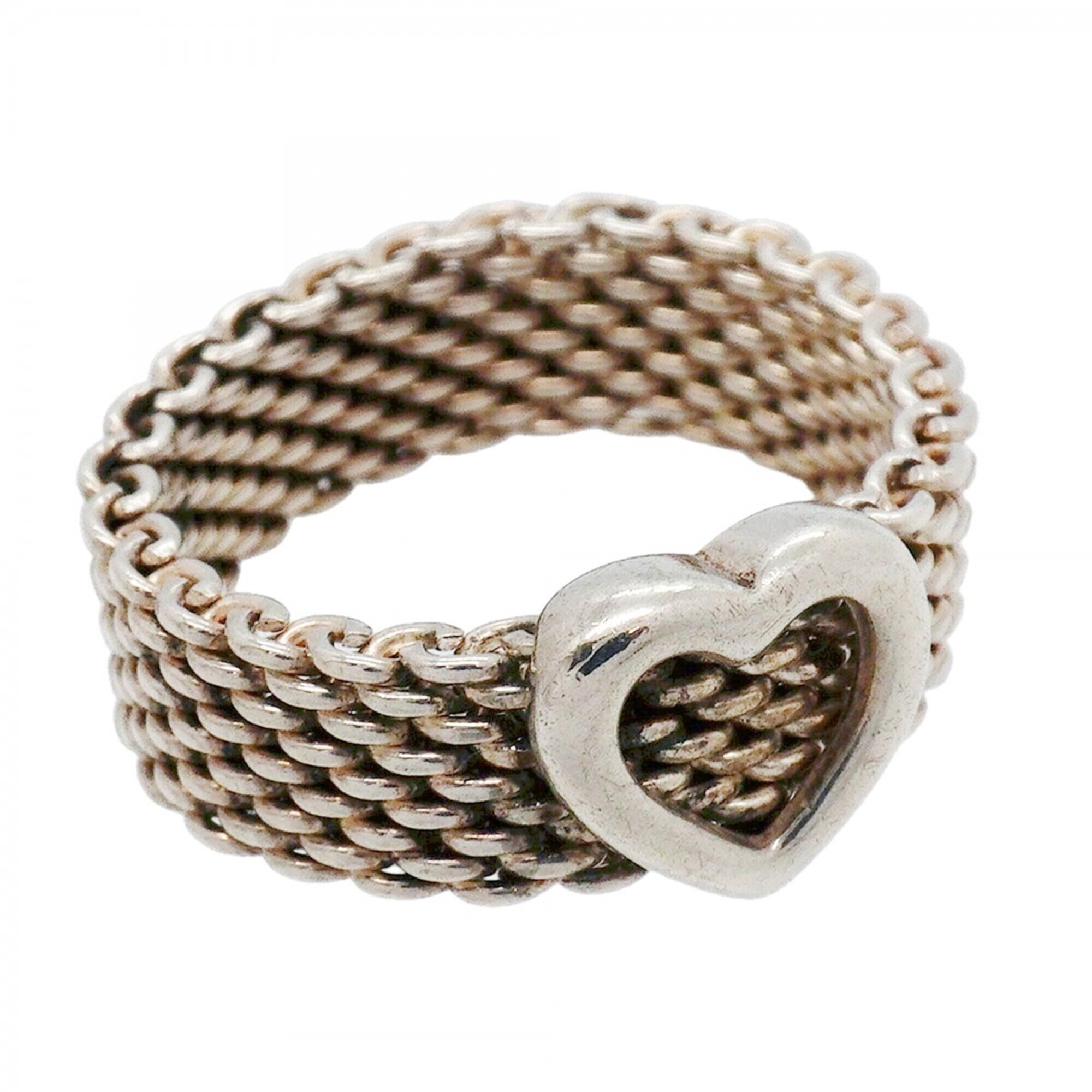 Tiffany & Co. Somerset Heart Ring, Sterling Silver 925, Size 13, Women's